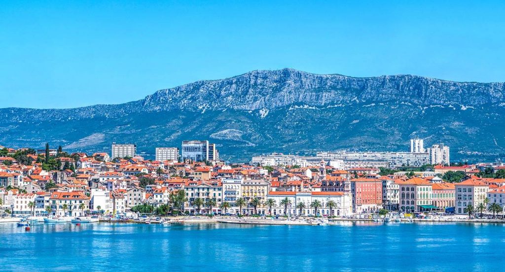 Panoramic view of the port of Split