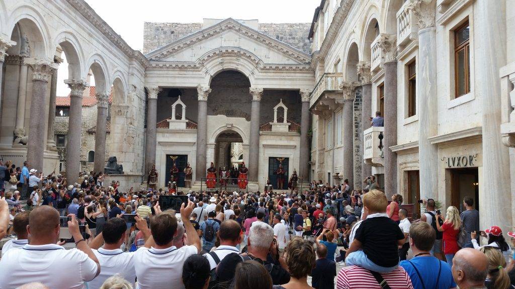 Peristyle of Diocletian's Palace is the main square of the imperial palace