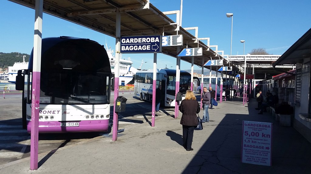 Main bus station in Split is located in the town center.