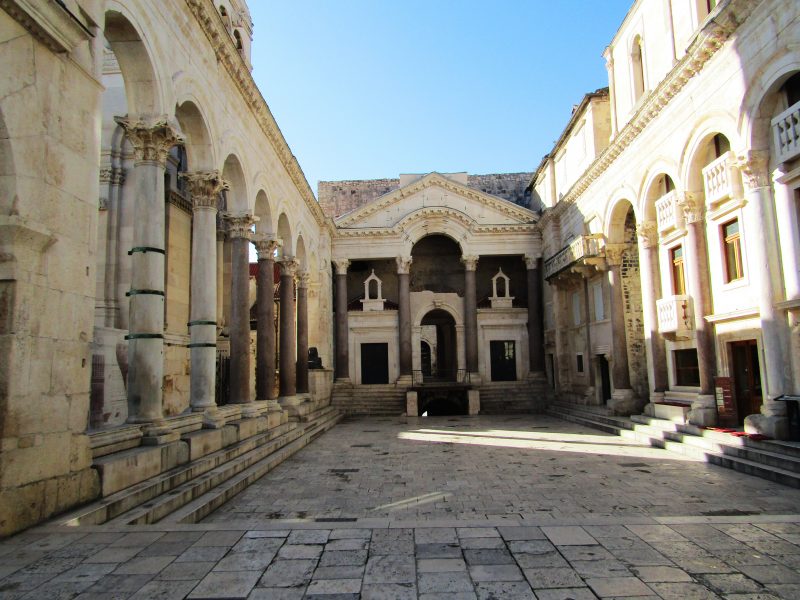 Peristyle Square is the main square of Diocletian's Palace. Therefore it is a very important part of Split Croatia Travel Guide.