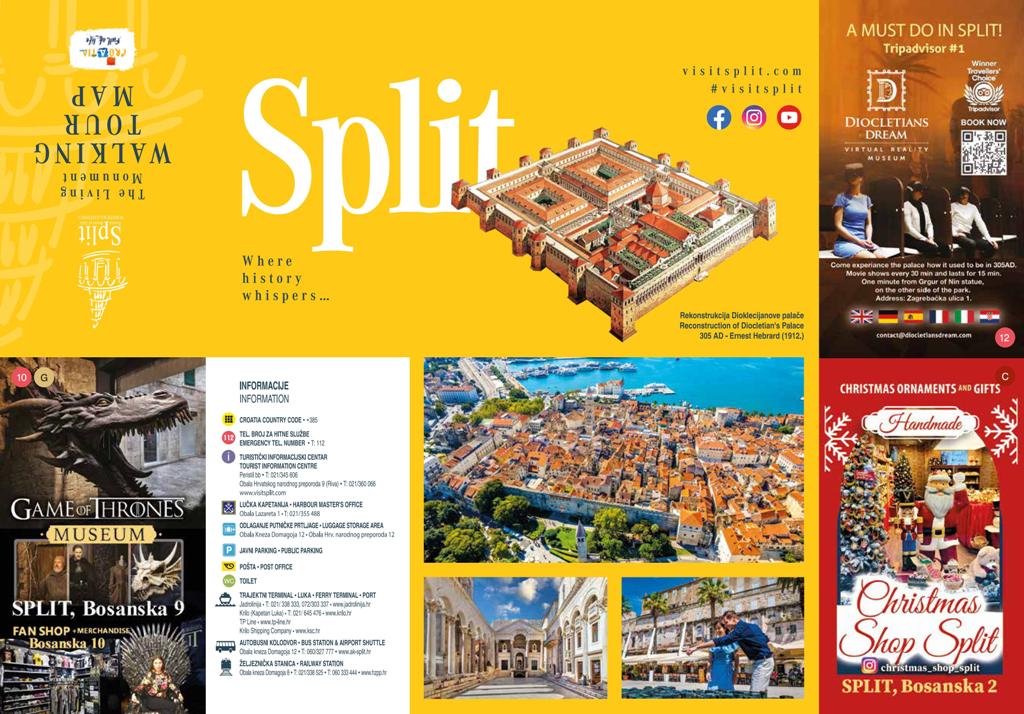 Split City Walking Tour Map Split City Walking tour map helps travellers explore the city on their own